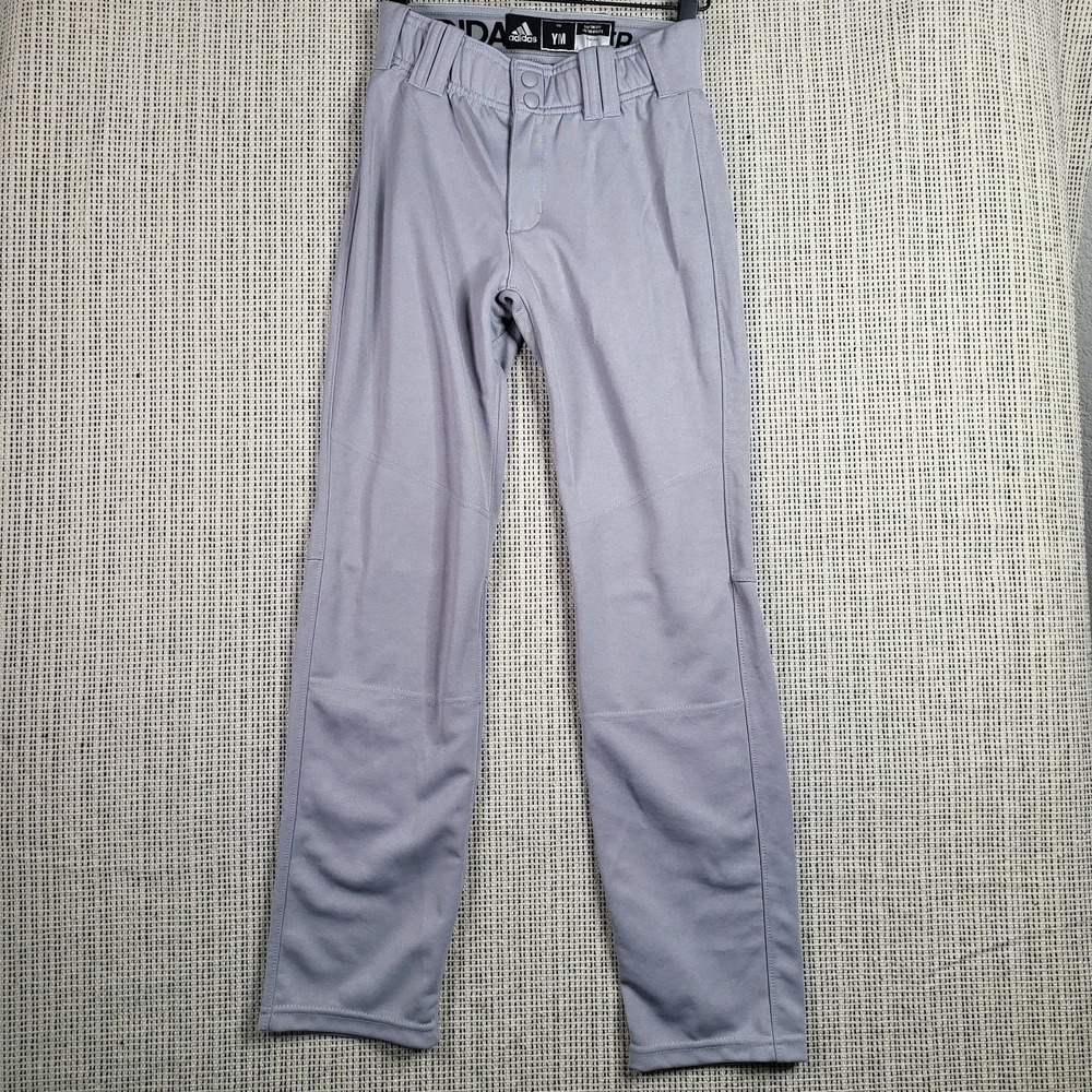 Adidas Baseball Pants Youth Medium Gray Boys MLB Baseball Uniform Athletic YM